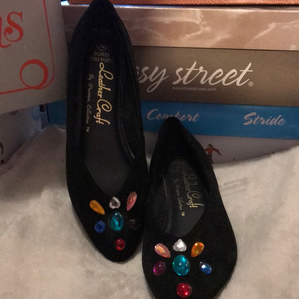 Bejeweled Suede Flats